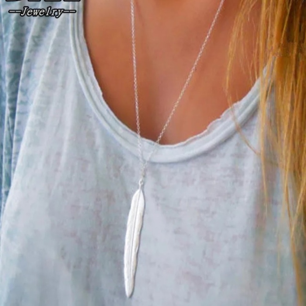 Sterling Silver Feather Necklace